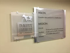 Plexi Glass Office Signage This image shows plexi glass office signage.