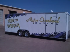 Racing Trailer Graphics And Lettering This image shows racing trailer graphics and lettering.