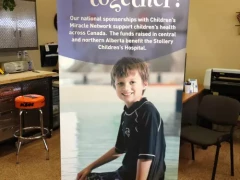 Retractable Banner Stand With Banner This image shows retractable banner stand with banner.