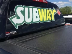 See Through Window Decal This image shows see through window decal.