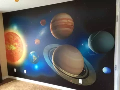 Space Wall Mural Graphic Kids Room This image shows space wall mural graphic kids room.