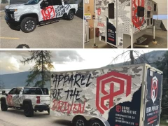 Truck Camper Trailer Wrap This image shows truck camper trailer wrap.