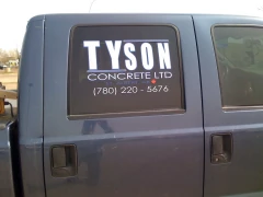 Truck Window Business Decal This image shows truck window business decal.