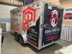 Utility Trailer Wrap This image shows utility trailer wrap.