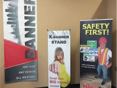 Wall Banner Banner Stands This image shows wall banner banner stands.