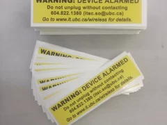 Warning Device Alarm Decals This image shows warning device alarm decals.