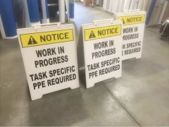 Work In Progress Signs This image shows work in progress signs.